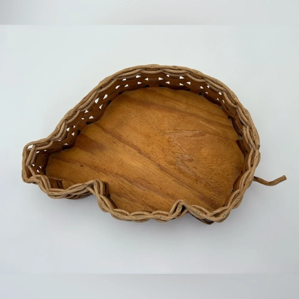 Vintage Arkansas Razorback Wood and Woven Basket - Go Hogs!